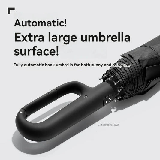 Ring Buckle Design 40/32 Ribs Fully Automatic Umbrella for Men Folding Extra Large Strong WOMEN'S Sunshade Double Umbrella