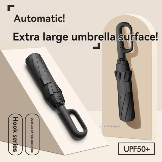 Ring Buckle Design 40/32 Ribs Fully Automatic Umbrella for Men Folding Extra Large Strong WOMEN'S Sunshade Double Umbrella